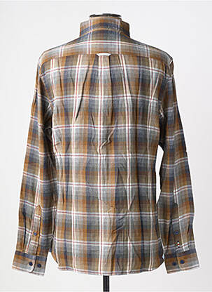 Chemise manches longues imprimé carreaux marron FQ1924 homme