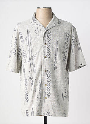 Chemise manches courtes col tailleur gris NO EXCESS homme