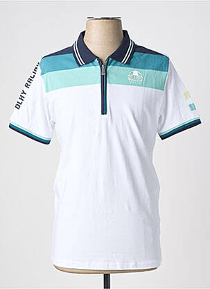Polo tissage jersey manches courtes blanc DELAHAYE homme