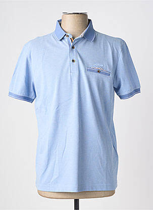 Polo tissage chiné manches courtes bleu DELAHAYE homme