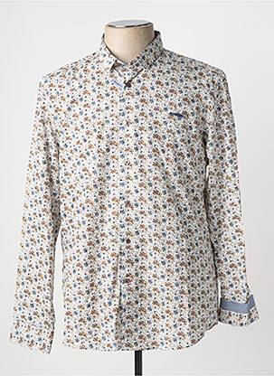 Chemise manches longues coupe cintrée beige DELAHAYE homme