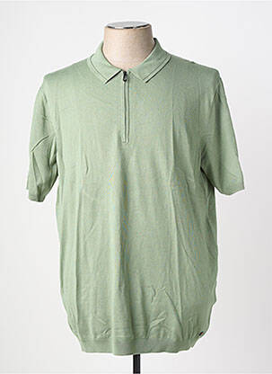 Pull col polo manches courtes vert NO EXCESS homme