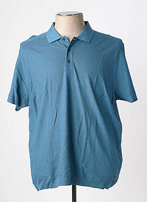 Pull col polo manches courtes bleu DELAHAYE homme