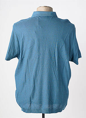 Pull col polo manches courtes bleu DELAHAYE homme