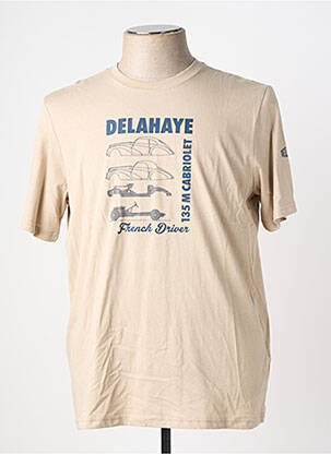 T-shirt coupe cintrée manches courtes beige DELAHAYE homme