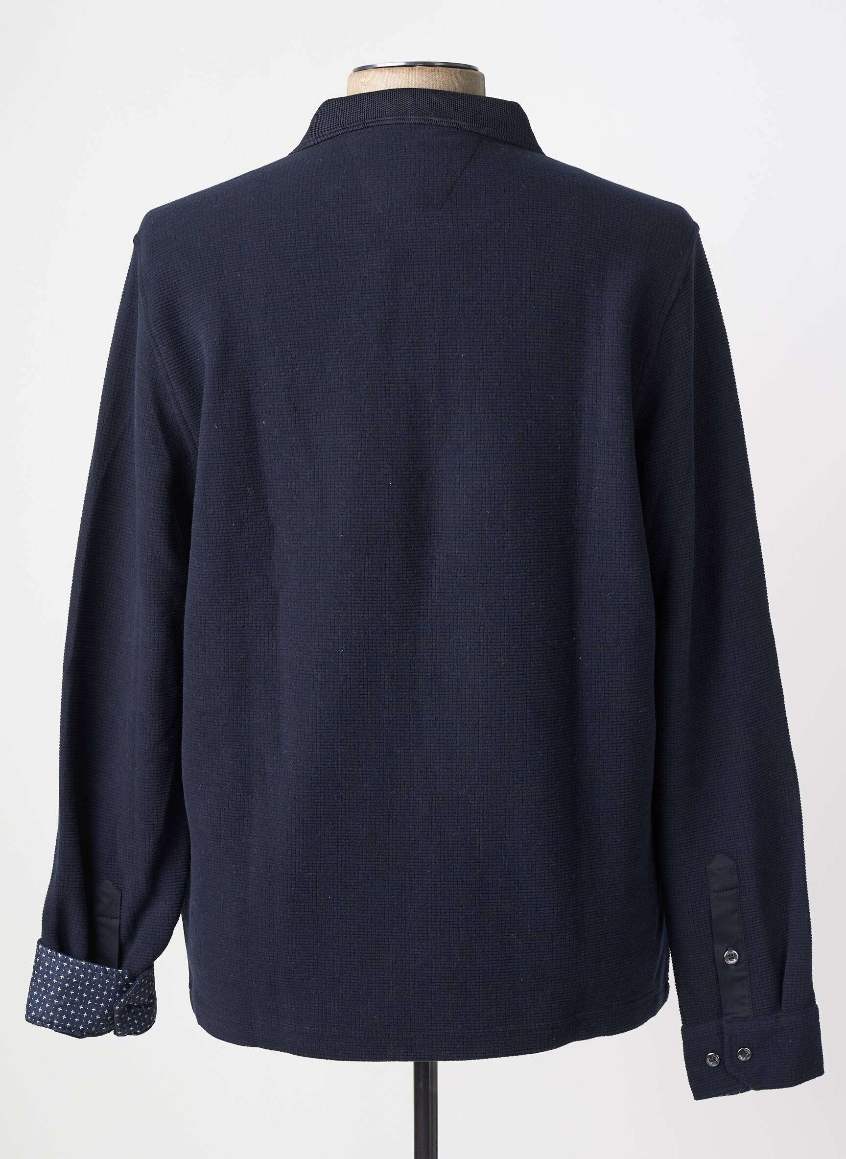 Polo manches longues manches longues bleu DELAHAYE homme