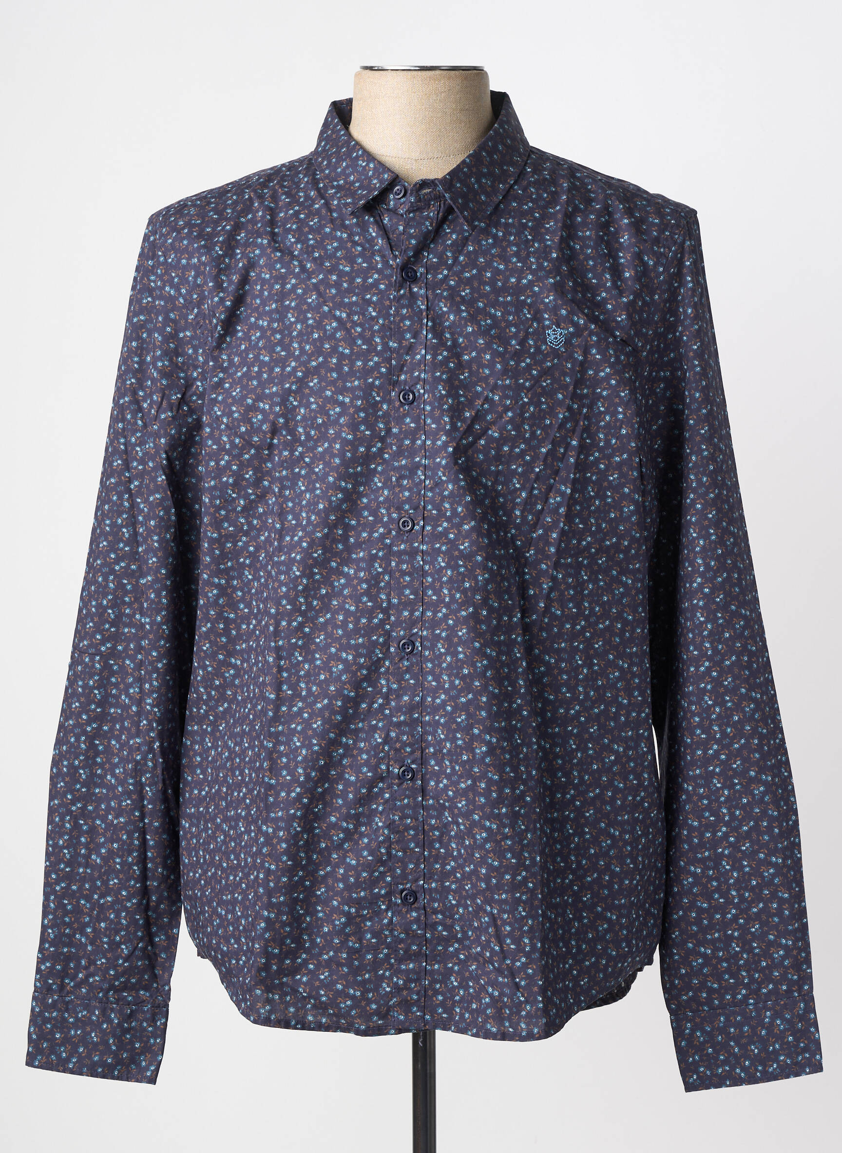 Chemise manches longues coupe cintrée bleu FREEMAN T.PORTER homme