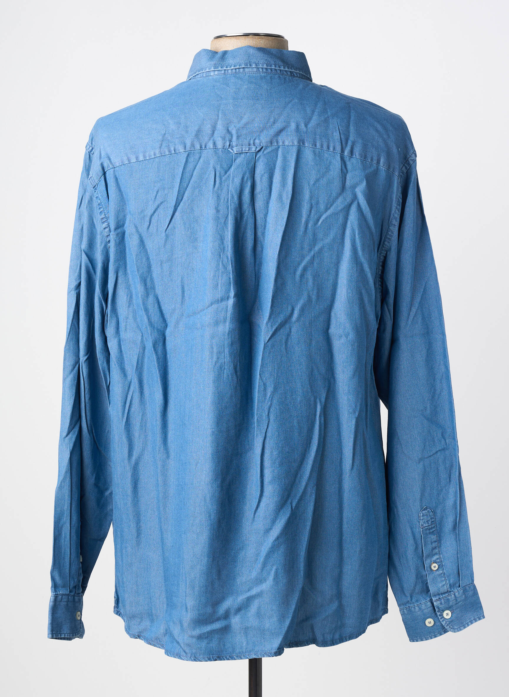 Chemise manches longues poches bleu FQ1924 homme