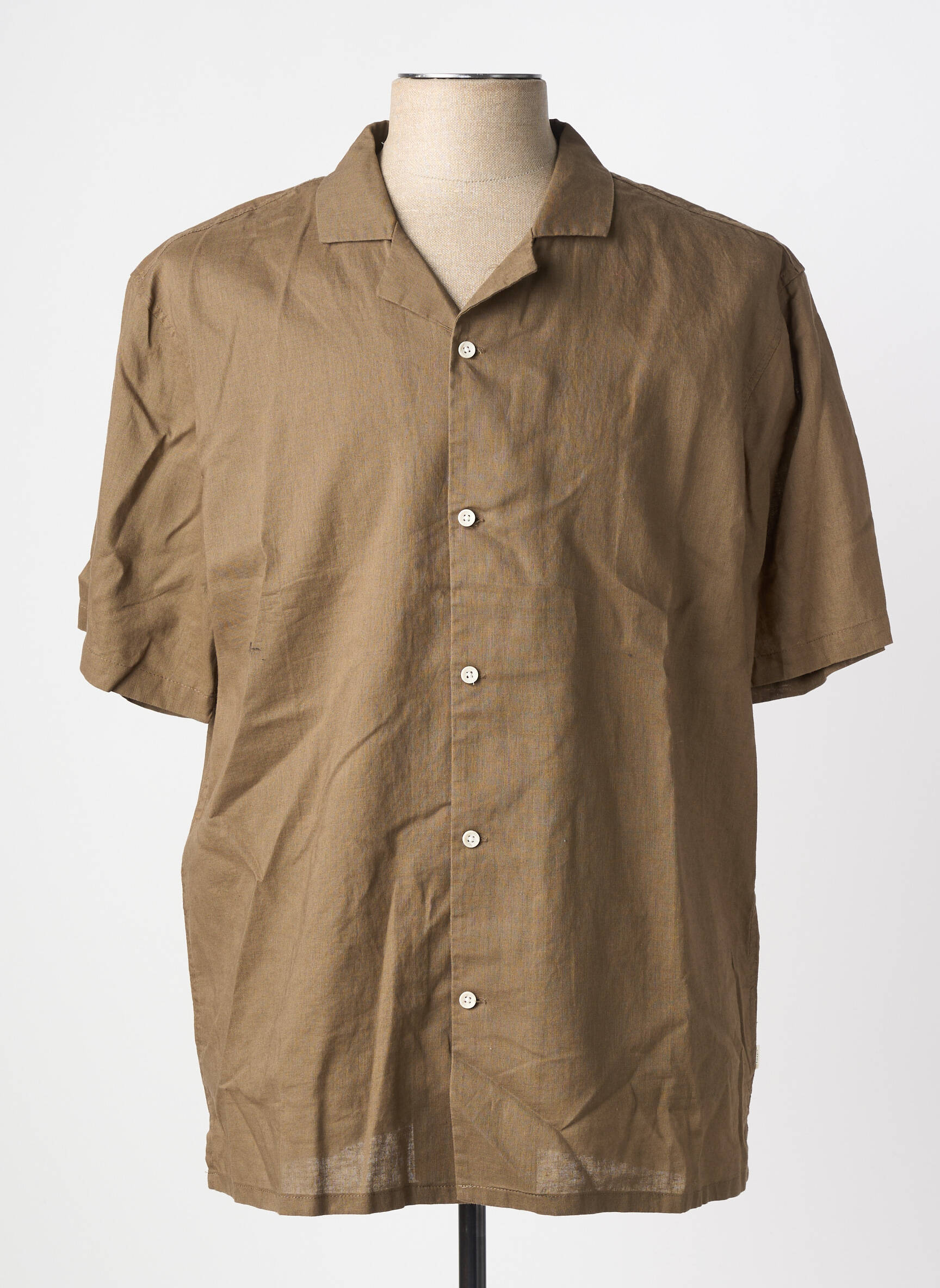 Chemise manches courtes coupe cintrée marron TIFFOSI homme