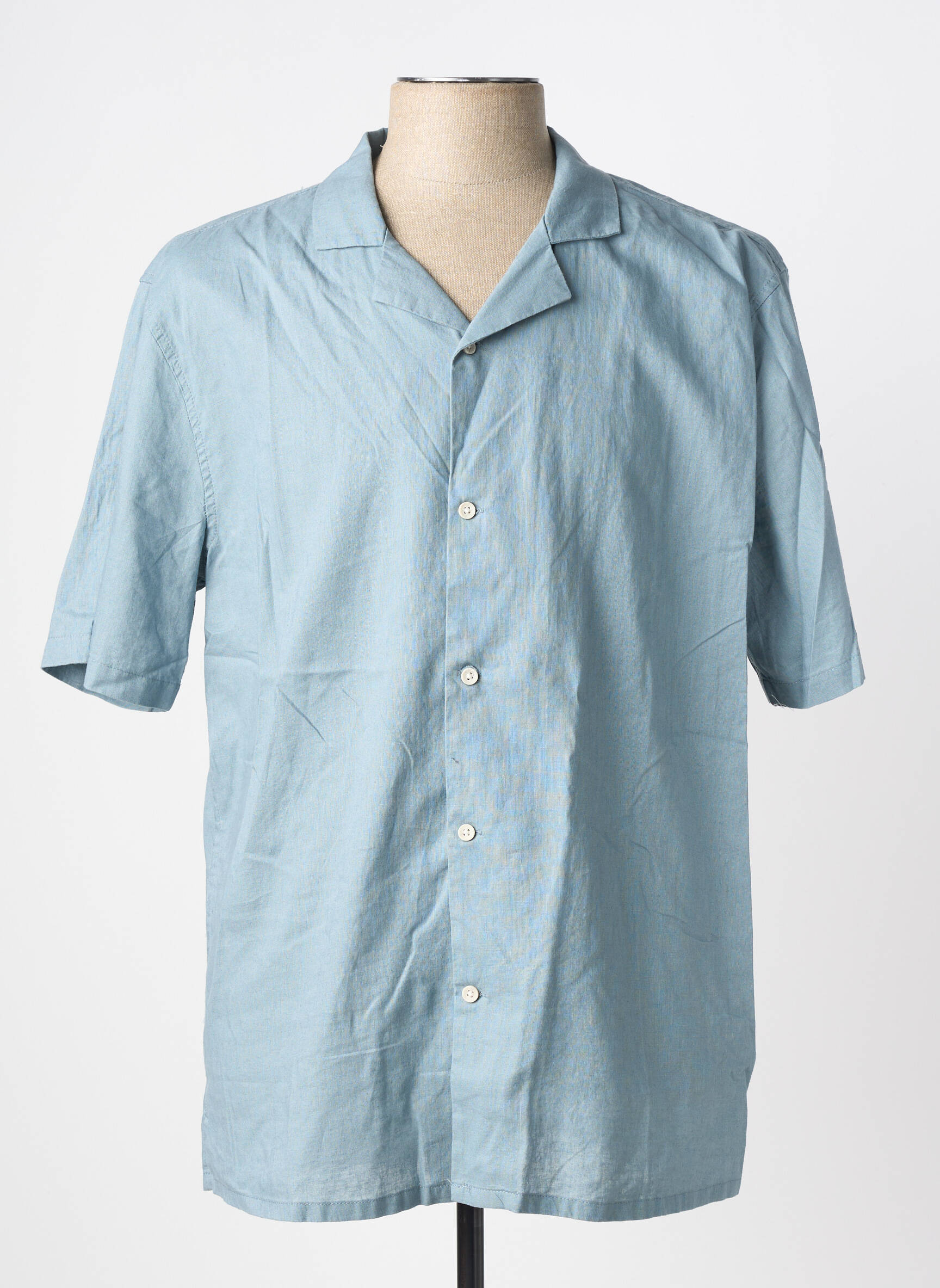Chemise manches courtes coupe cintrée bleu TIFFOSI homme