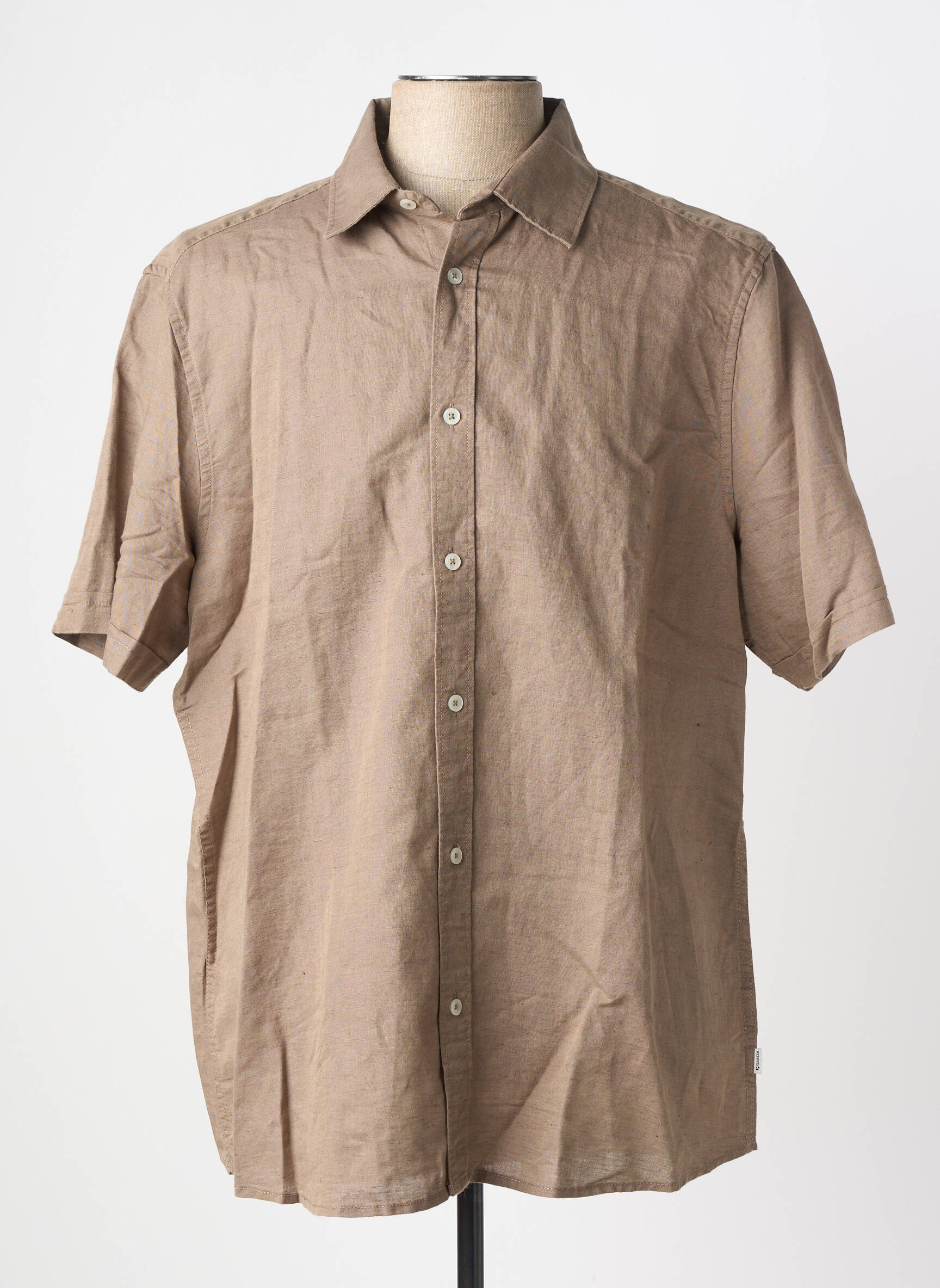 Chemise manches courtes coupe droite marron GARCIA homme