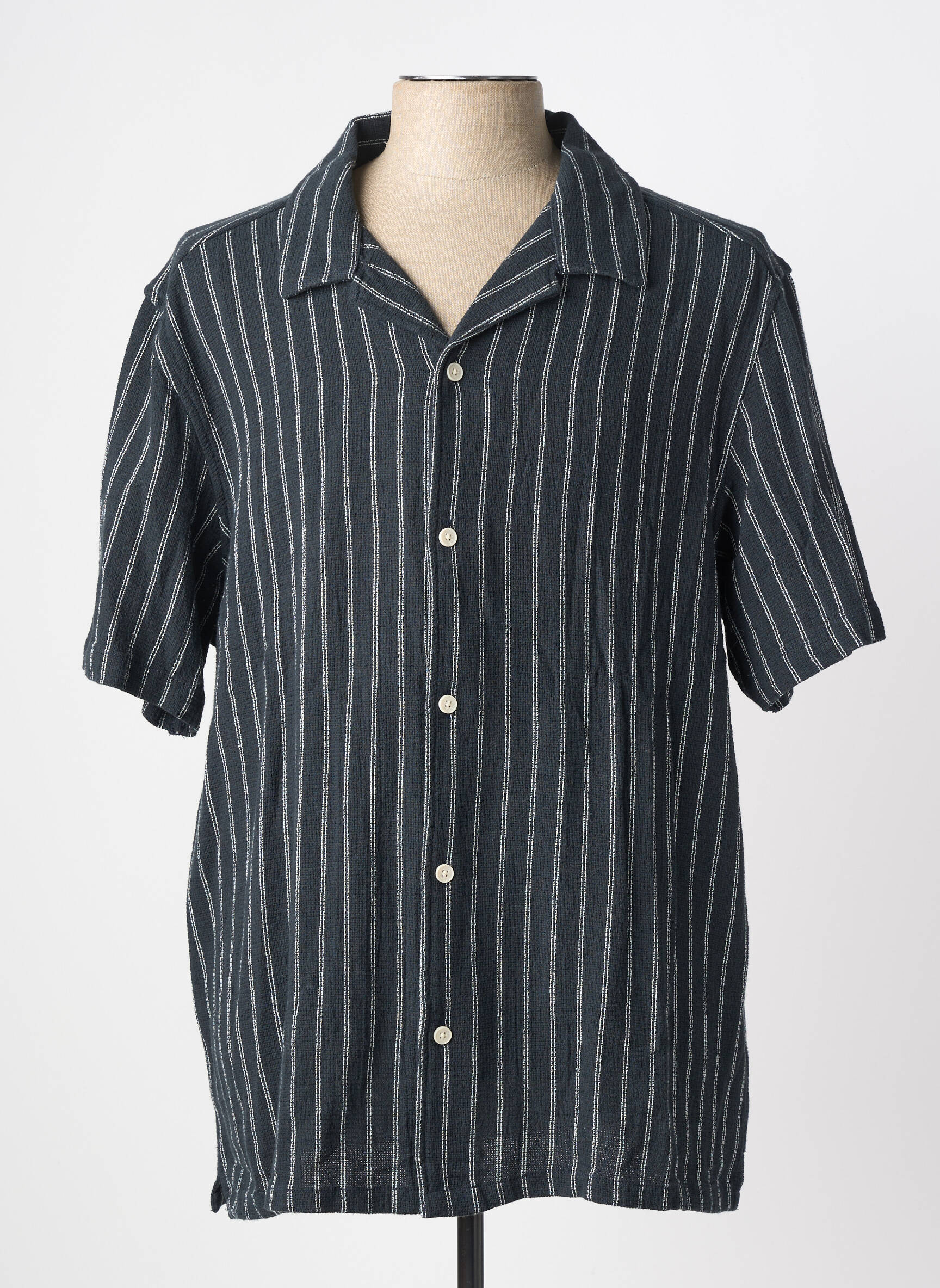 Chemise manches courtes col tailleur gris GARCIA homme