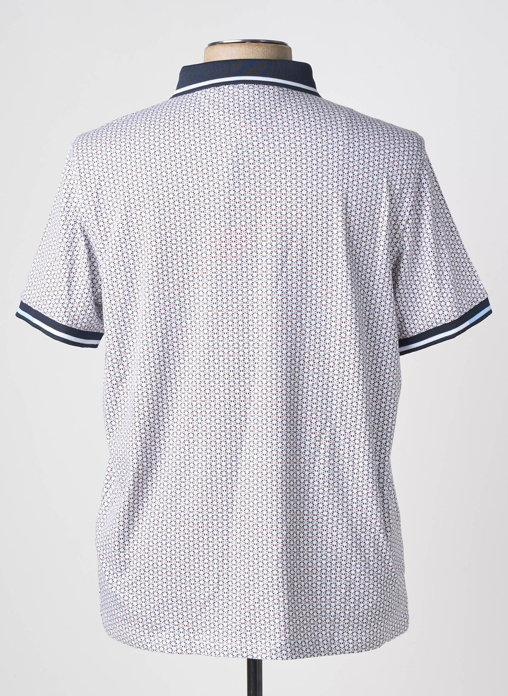 Polo tissage jersey manches courtes bleu DELAHAYE homme