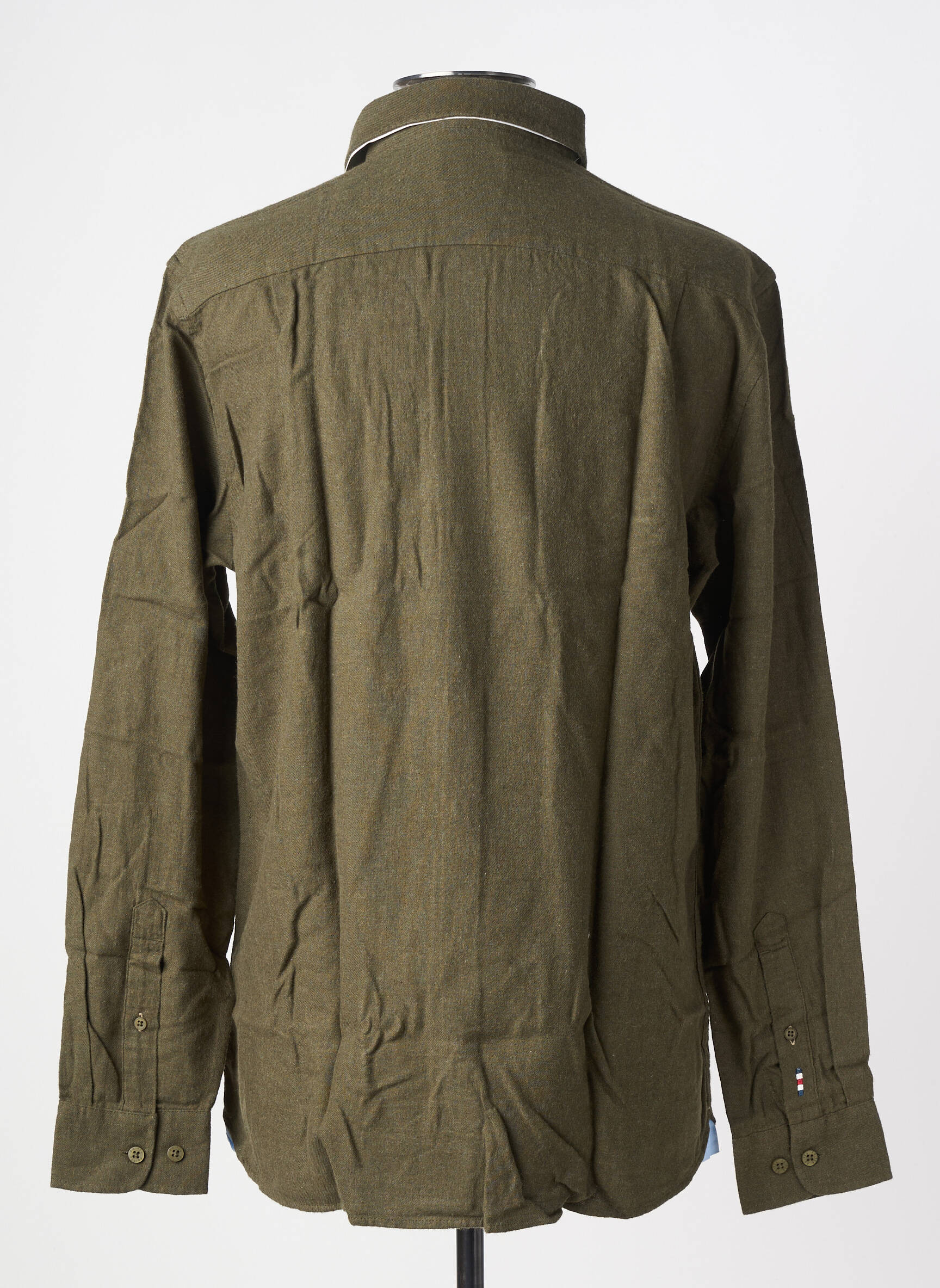 Chemise manches longues poches vert FQ1924 homme