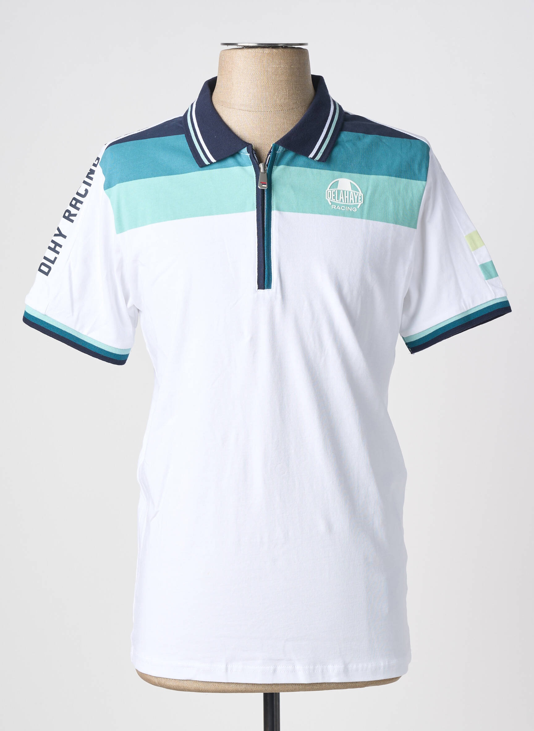 Polo tissage jersey manches courtes blanc DELAHAYE homme
