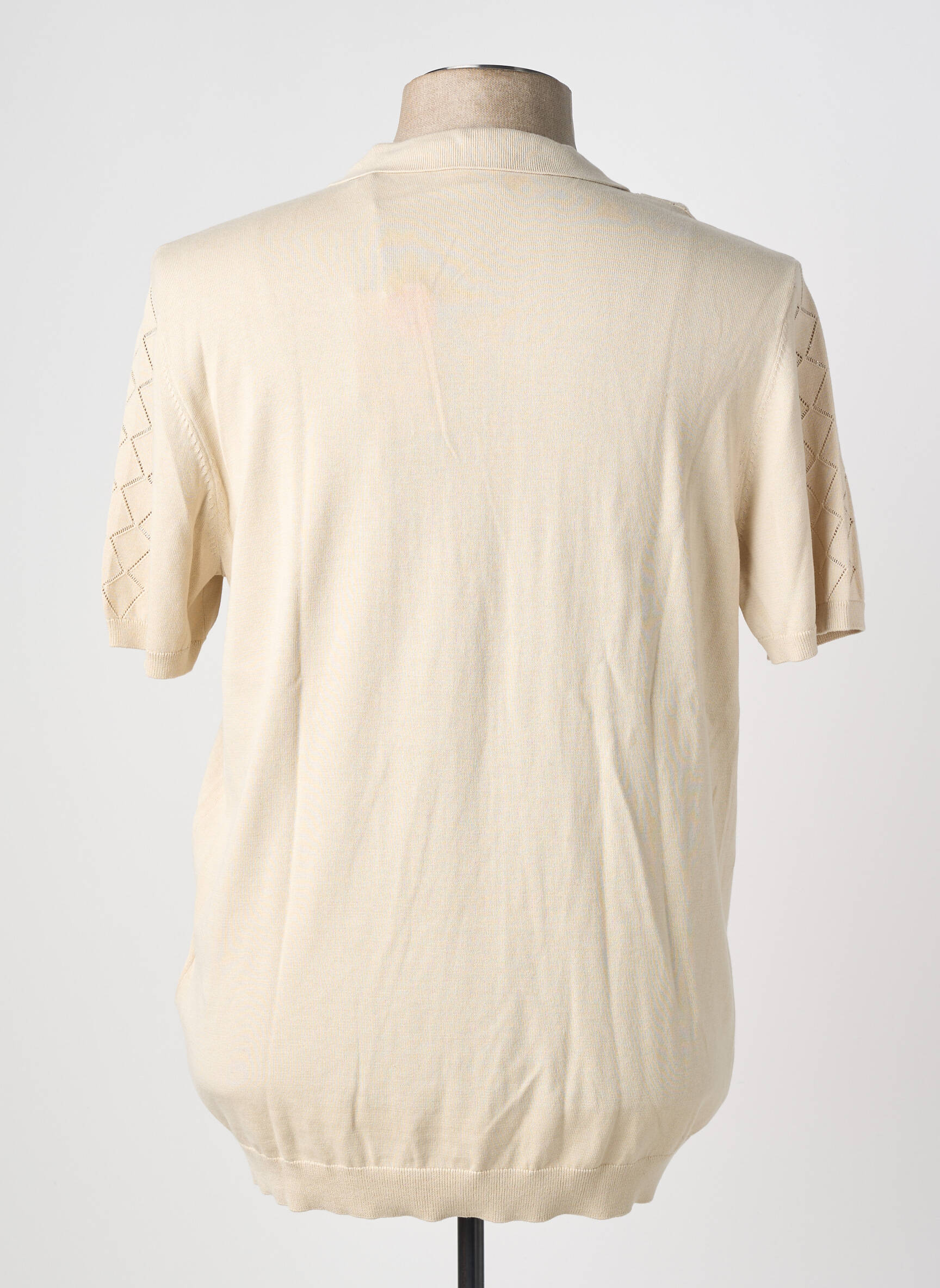 Gilet manches courtes col tailleur beige NO EXCESS homme
