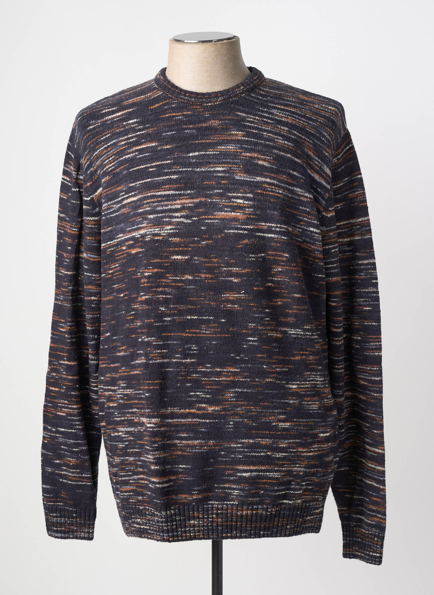 Pull tissage jacquard manches longues bleu NO EXCESS homme