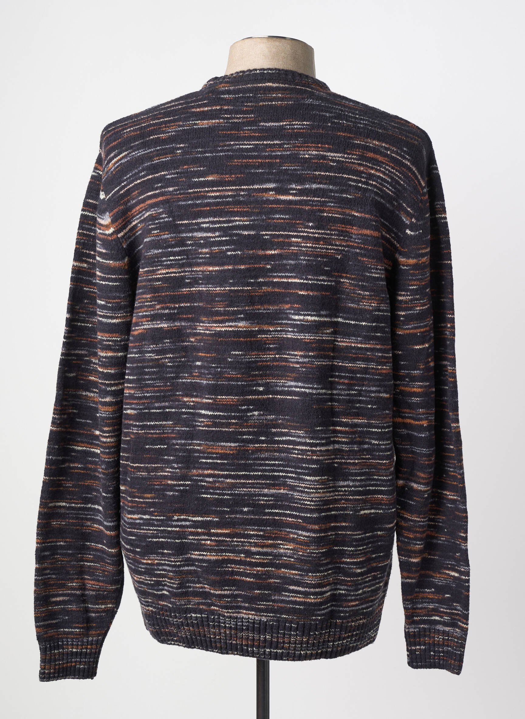 Pull tissage jacquard manches longues bleu NO EXCESS homme
