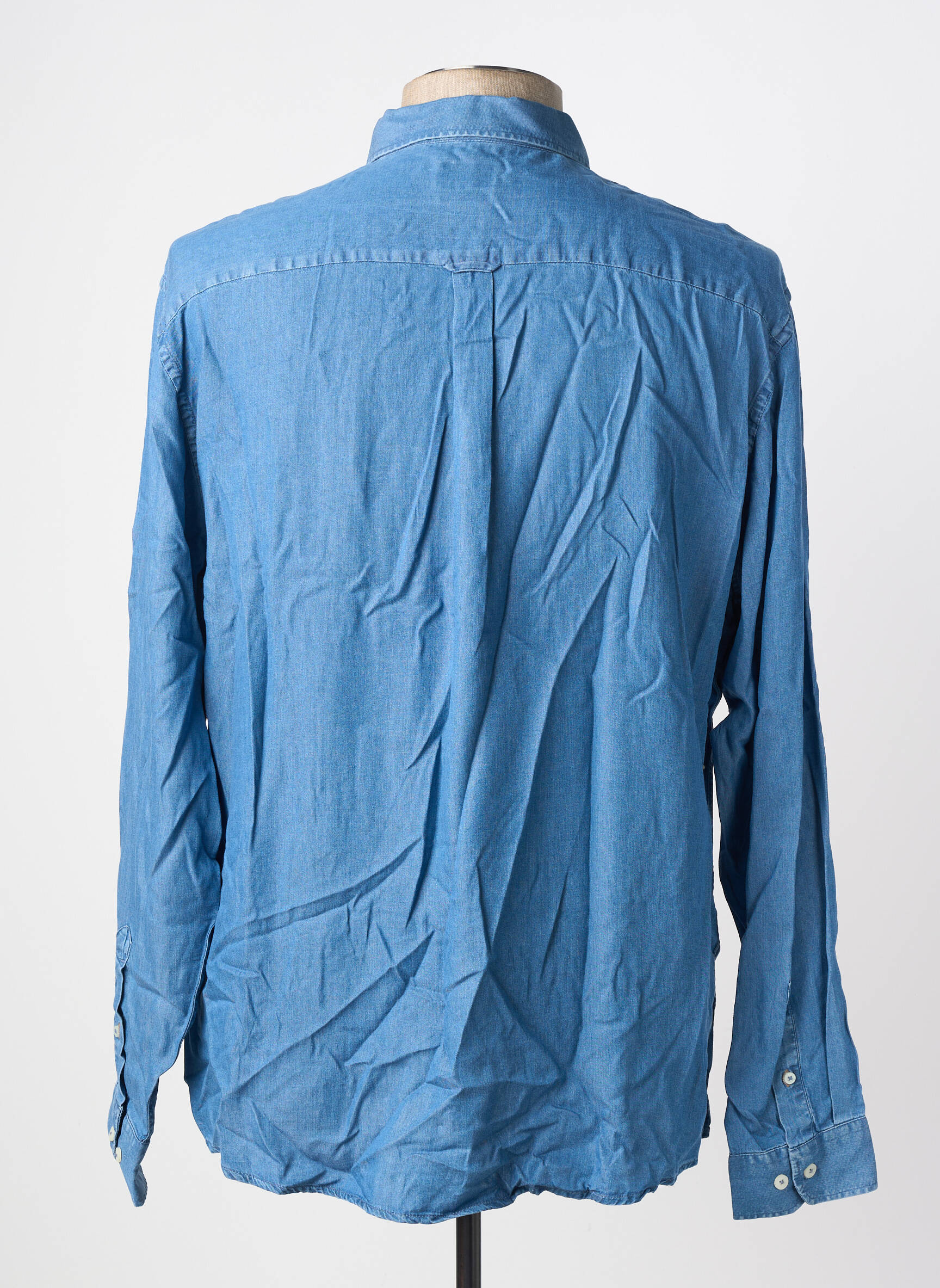Chemise manches longues poches bleu FQ1924 homme