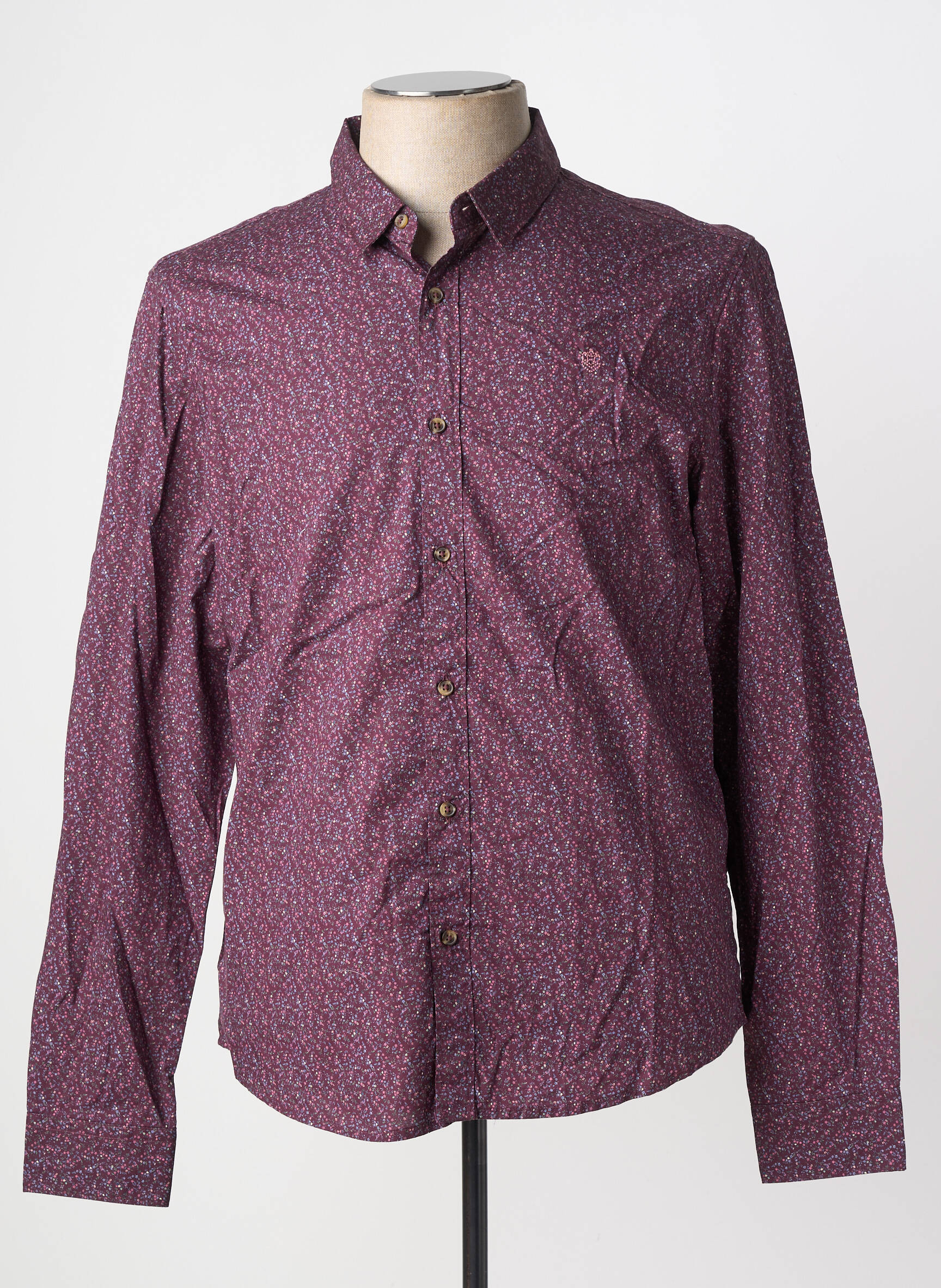 Chemise manches longues coupe cintrée violet FREEMAN T.PORTER homme