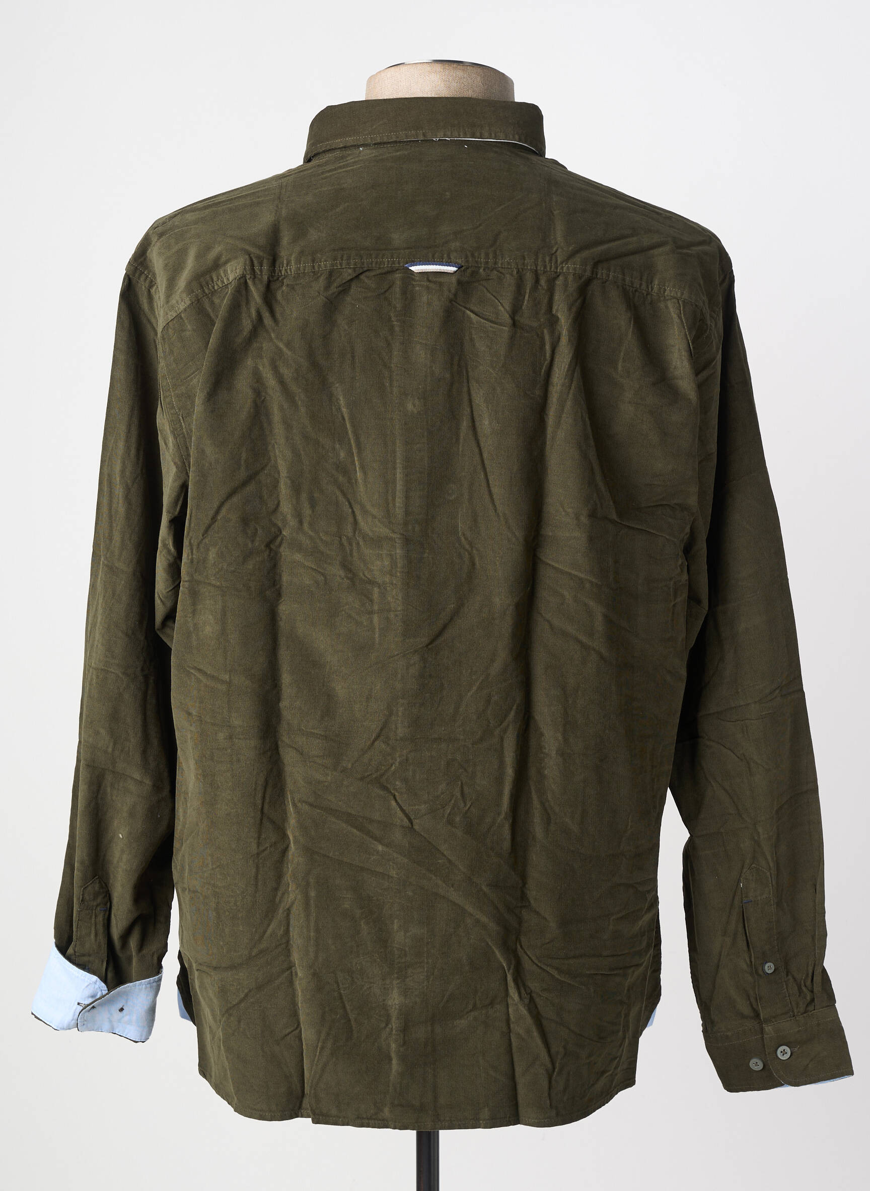 Chemise manches longues poches vert FQ1924 homme