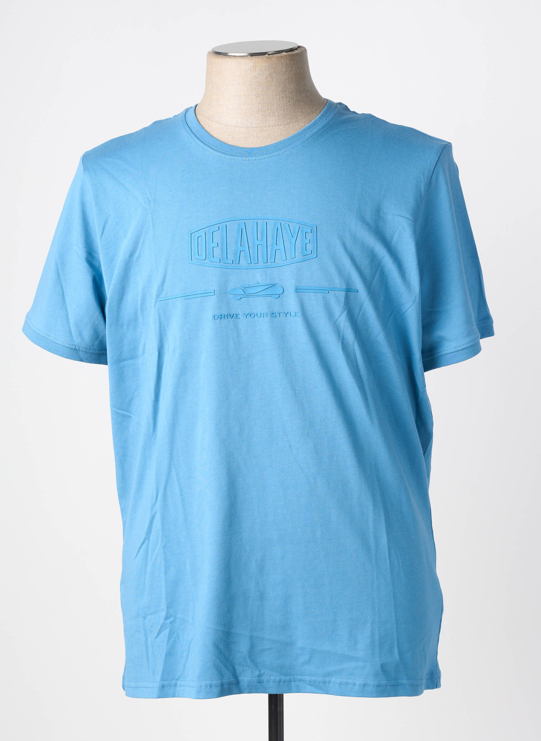 T-shirt coupe cintrée manches courtes bleu DELAHAYE homme