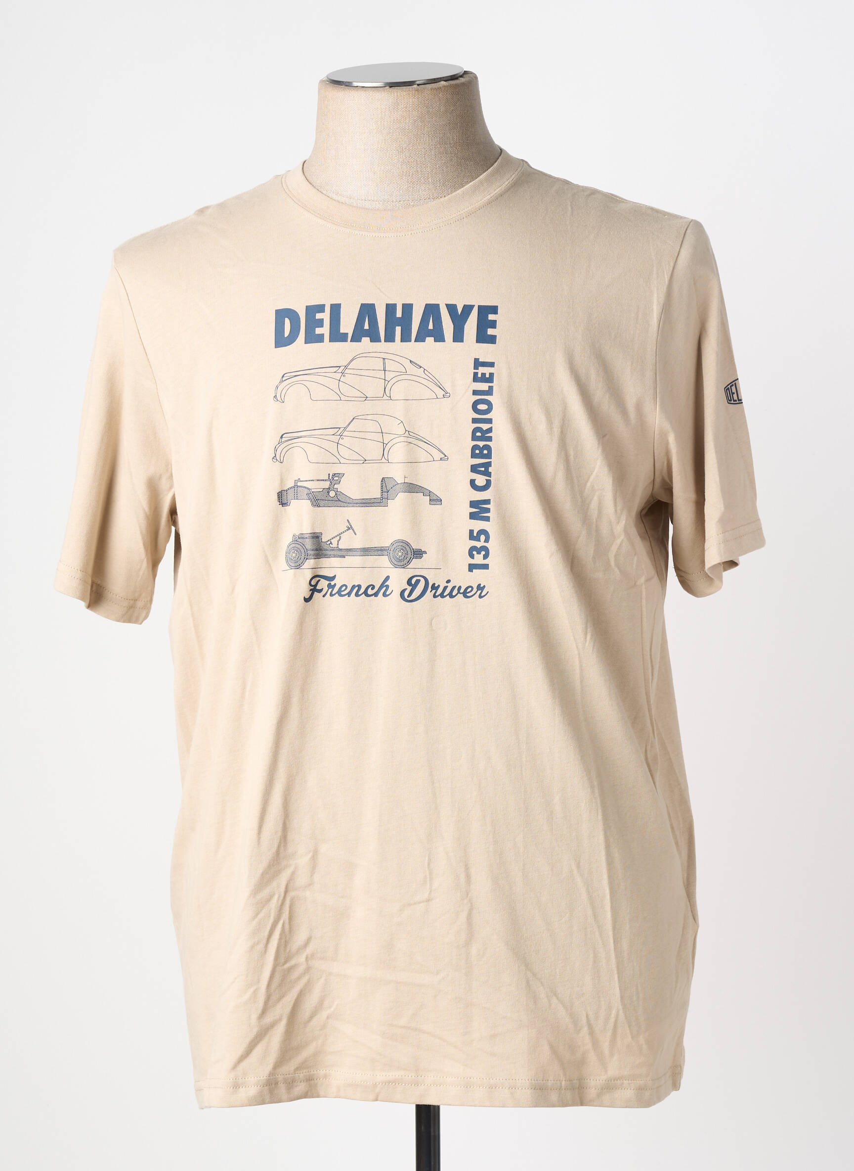 T-shirt coupe cintrée manches courtes beige DELAHAYE homme