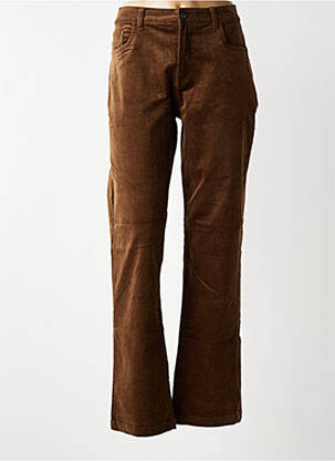 Pantalon droit stretch taille normale marron FRANSA femme