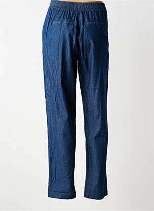 Pantalon droit tissage popeline taille normale bleu FRANSA femme
