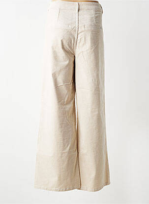 Pantalon large fermeture zippée sous rabat boutonné taille normale beige GARCIA femme