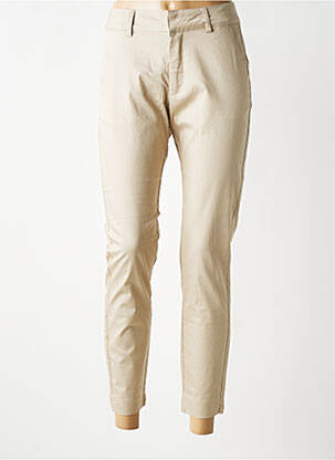 Pantalon 7/8 stretch taille normale beige KAFFE femme