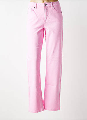 Pantalon droit stretch taille normale rose KAFFE femme