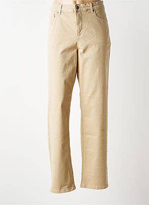 Pantalon droit stretch taille normale beige KAFFE femme