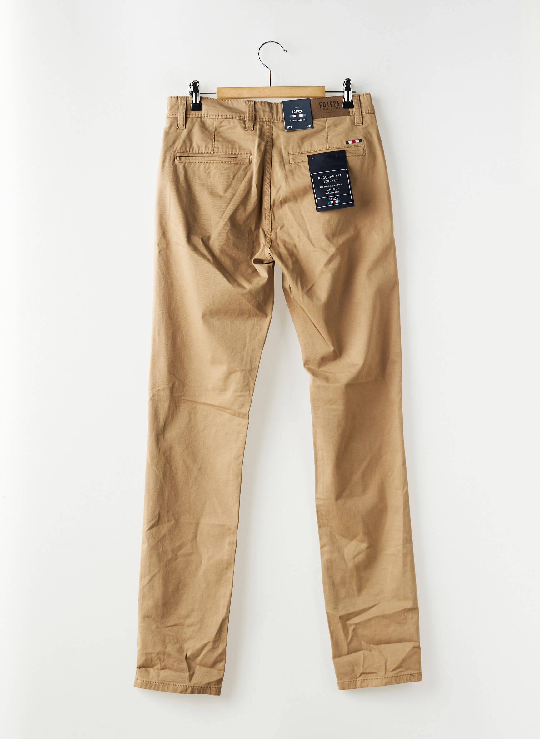 Pantalon chino stretch taille normale marron FQ1924 homme