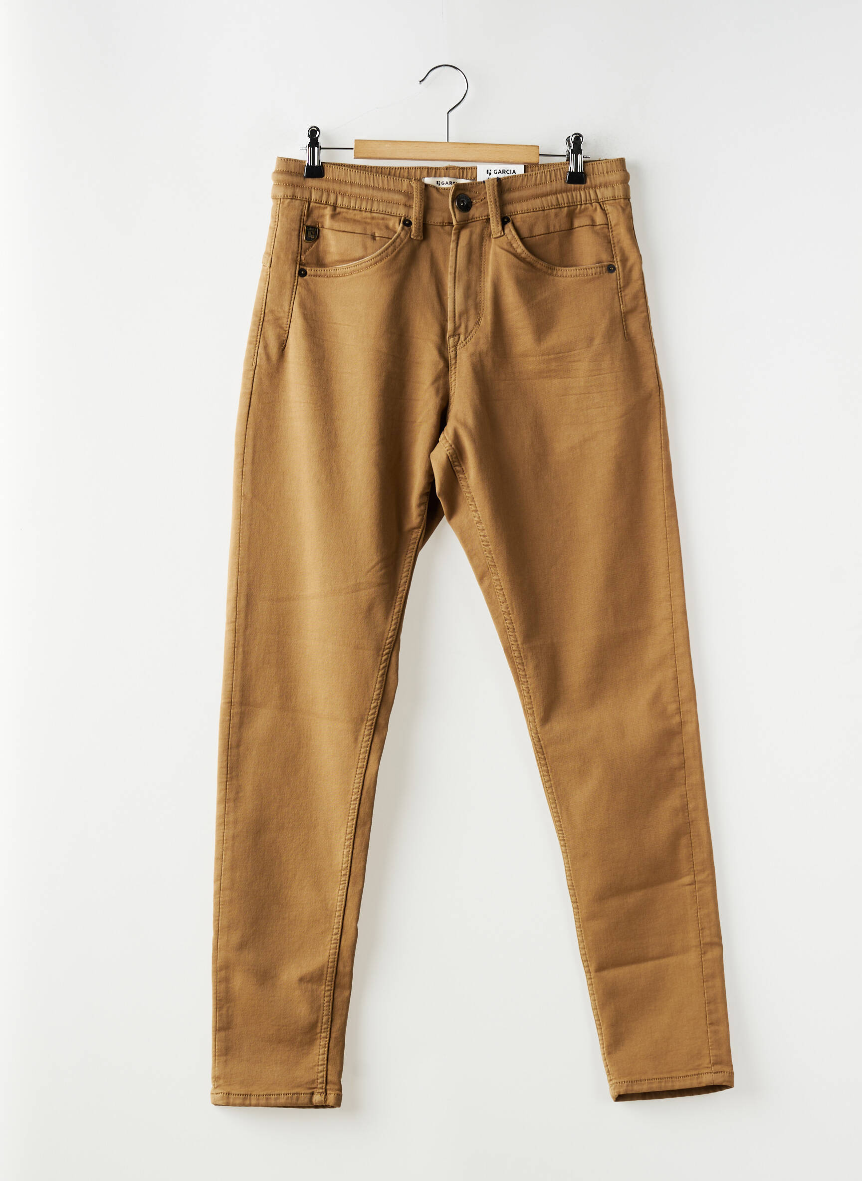 Pantalon slim stretch taille normale marron GARCIA homme