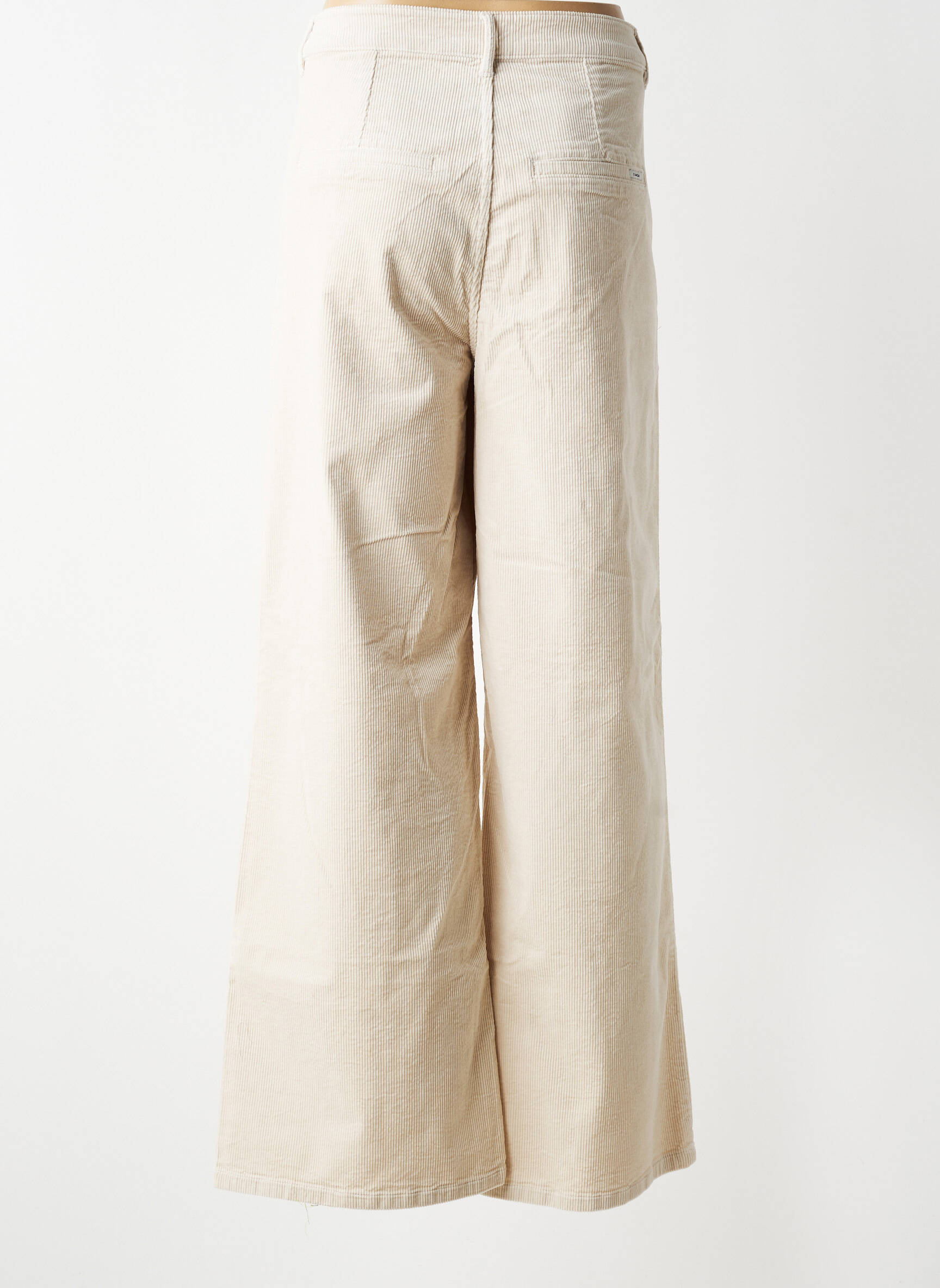 Pantalon large fermeture zippée sous rabat boutonné taille normale beige GARCIA femme