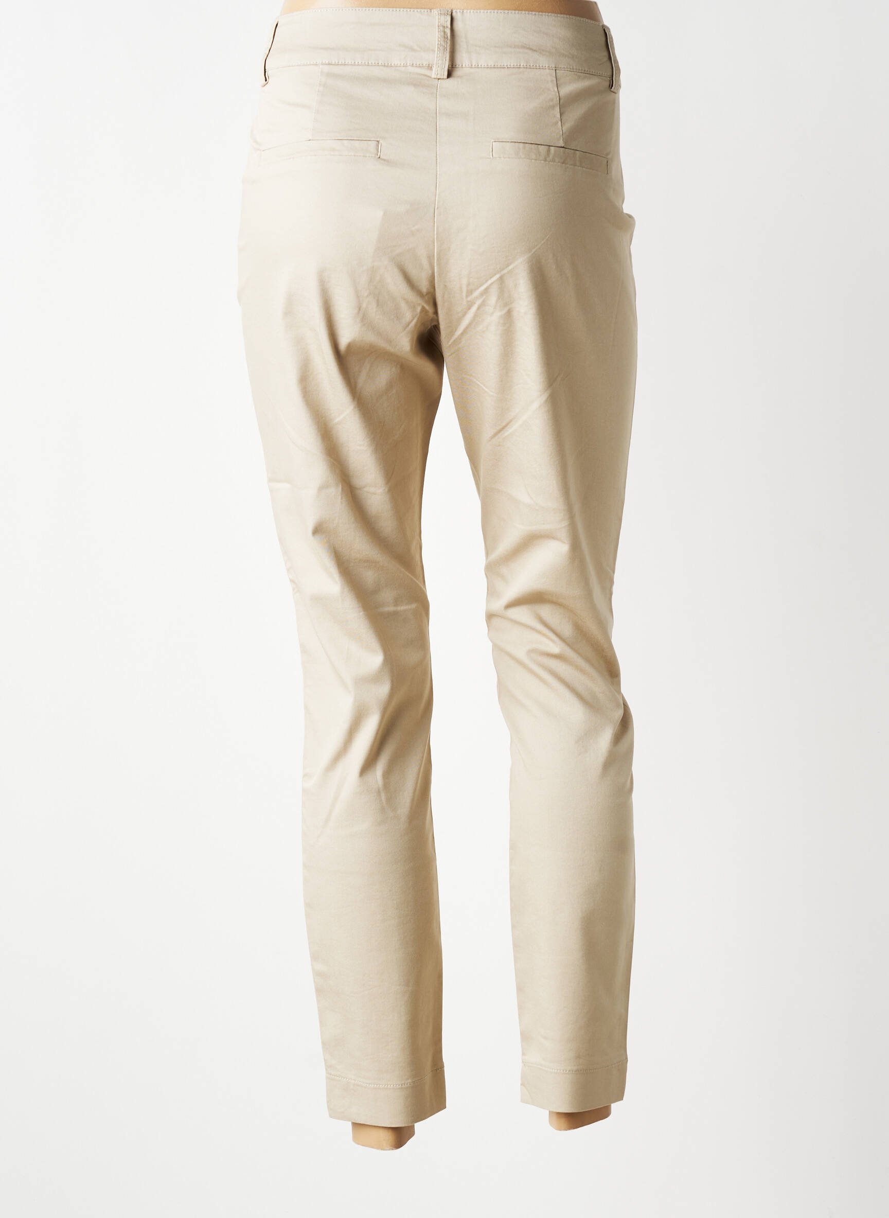 Pantalon 7/8 stretch taille normale beige KAFFE femme
