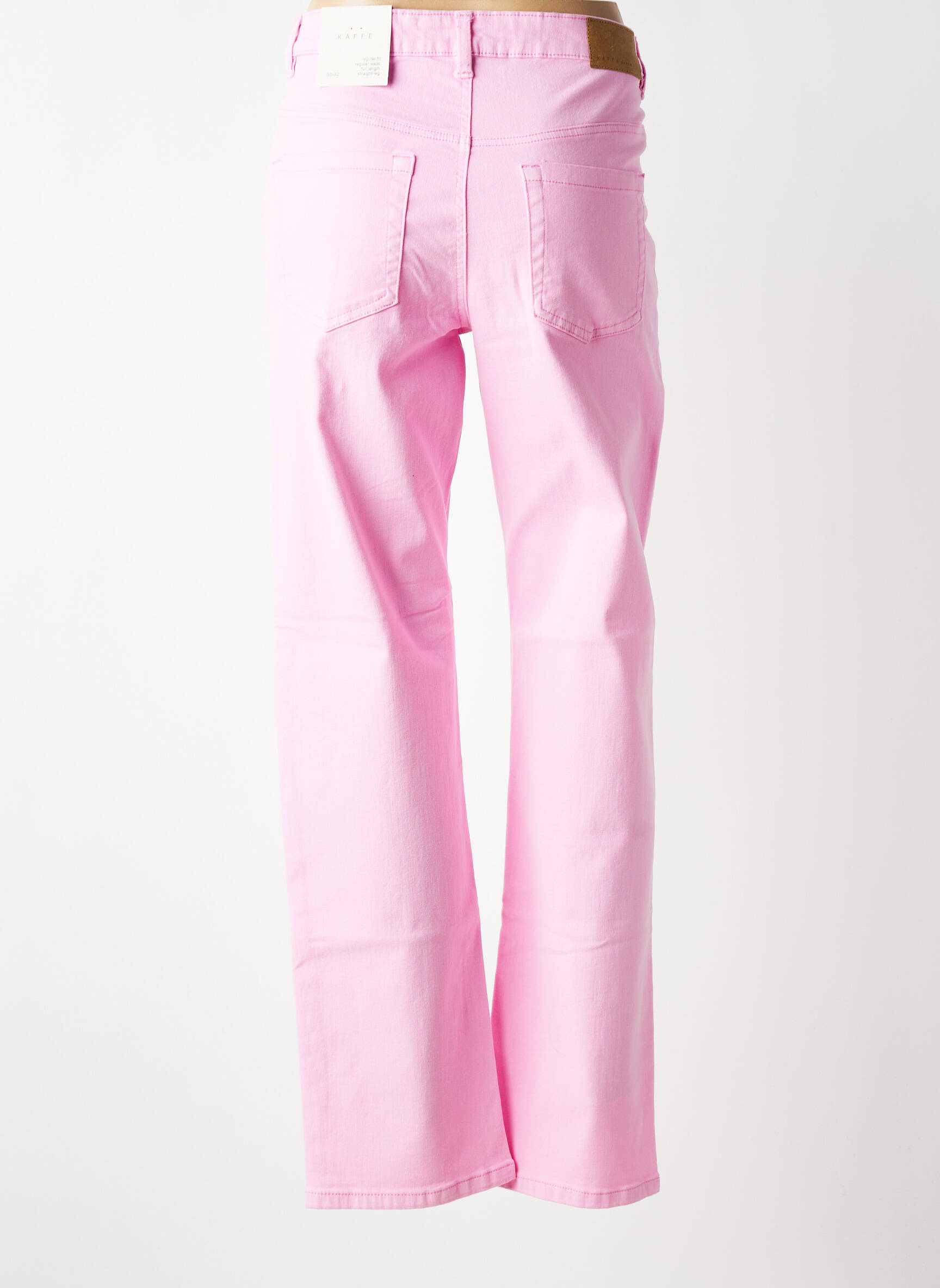 Pantalon droit stretch taille normale rose KAFFE femme