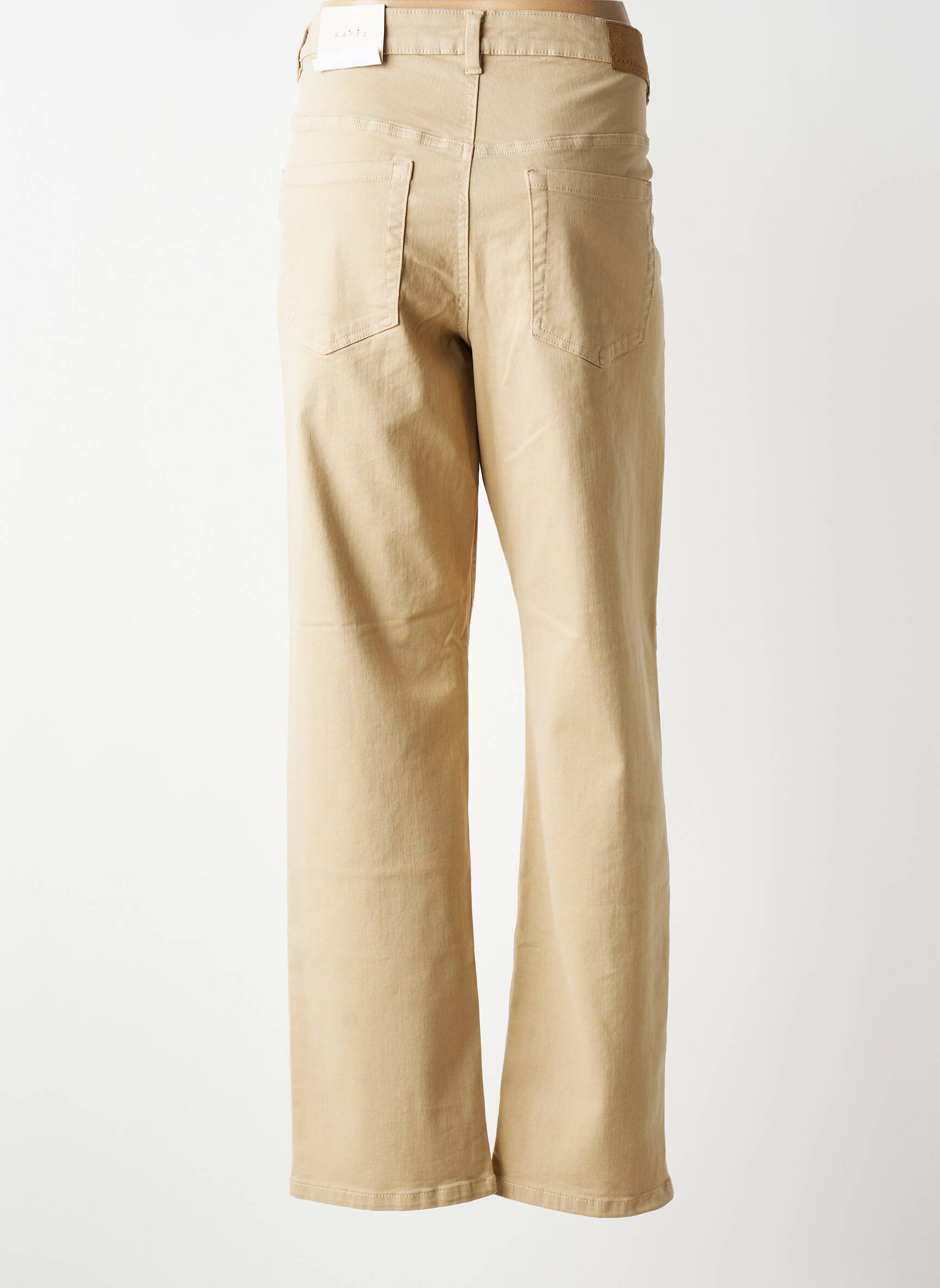 Pantalon droit stretch taille normale beige KAFFE femme