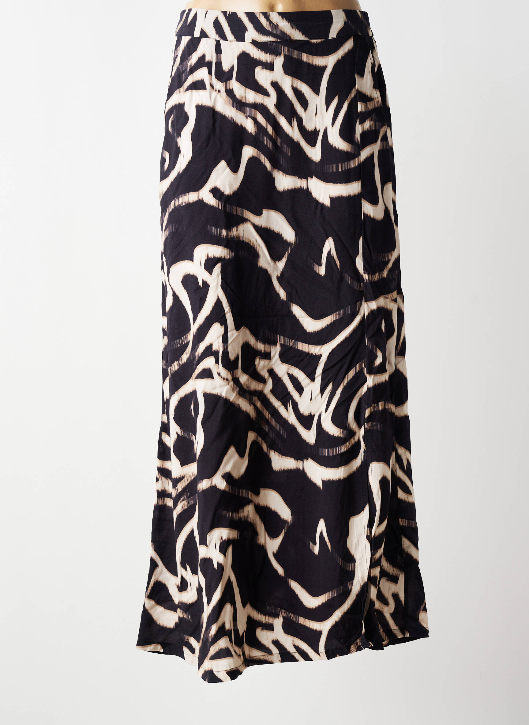 Jupe longue imprimé fantaisie noir KAFFE femme