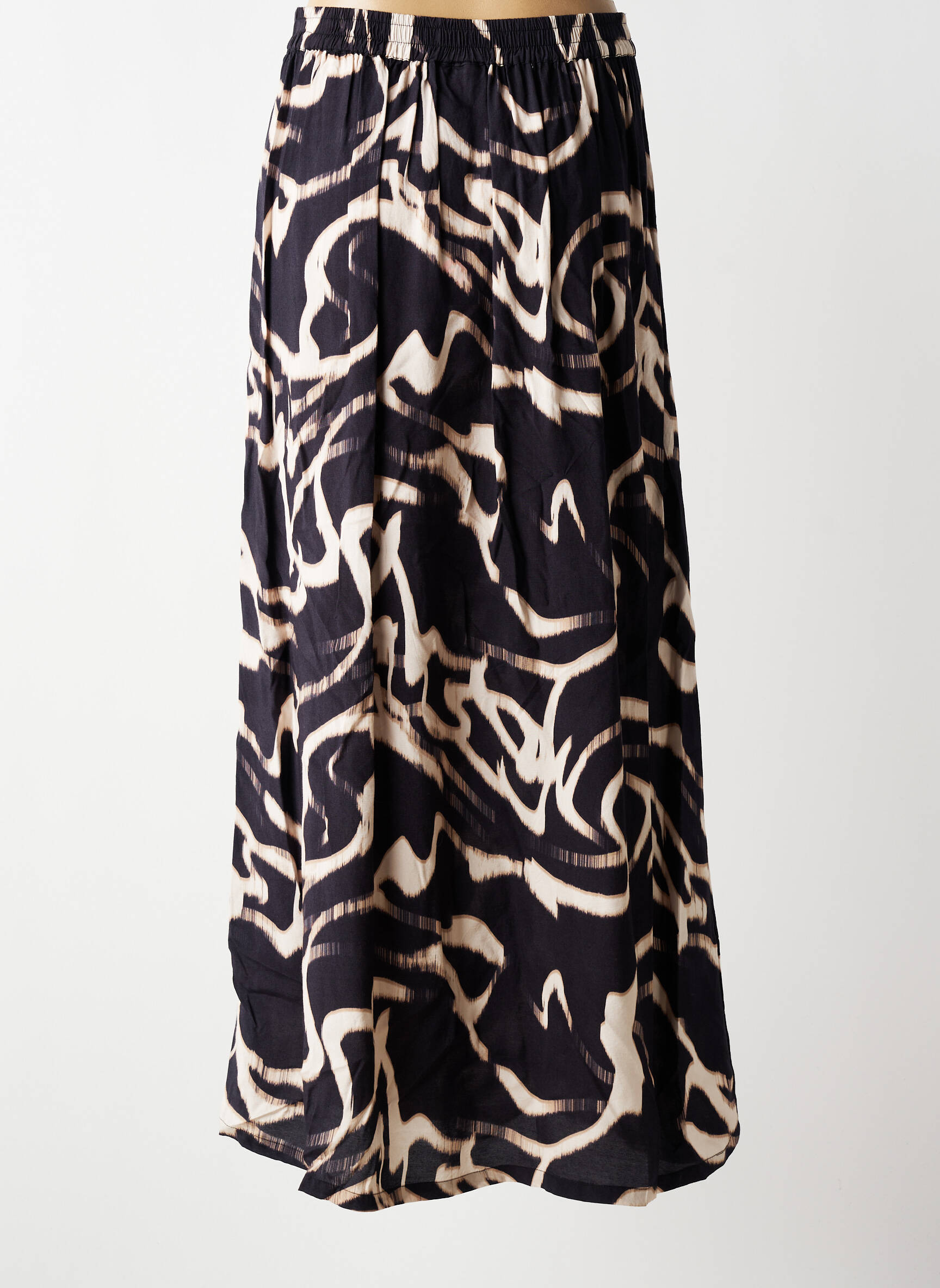 Jupe longue imprimé fantaisie noir KAFFE femme