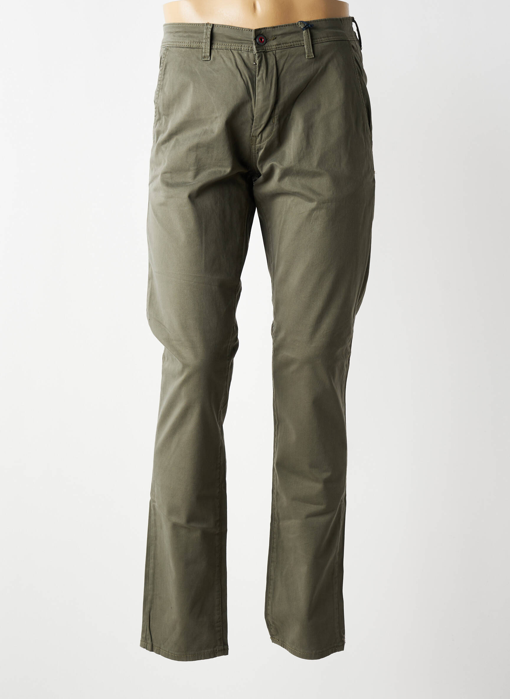 Pantalon chino stretch taille normale vert FQ1924 homme