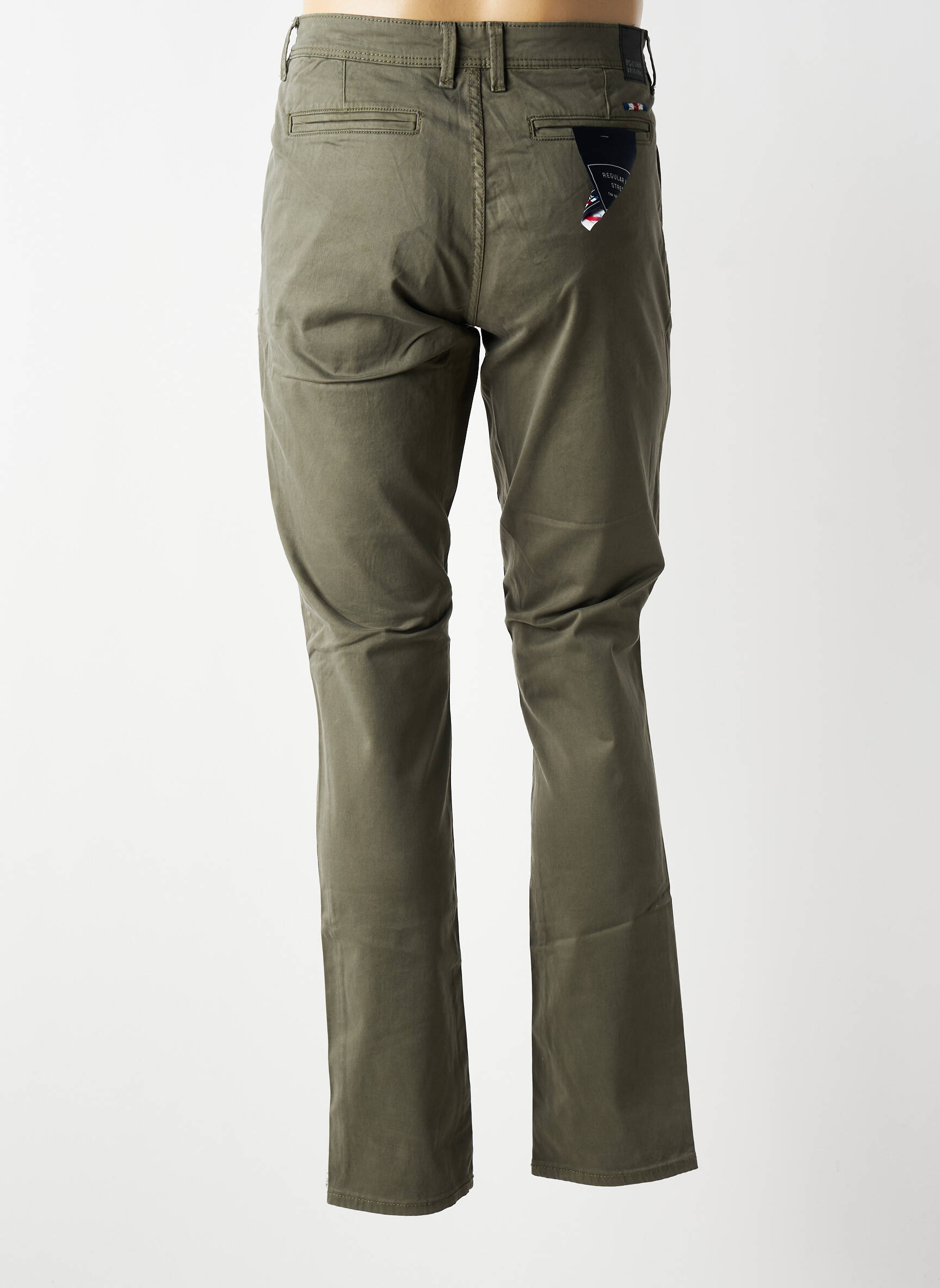 Pantalon chino stretch taille normale vert FQ1924 homme