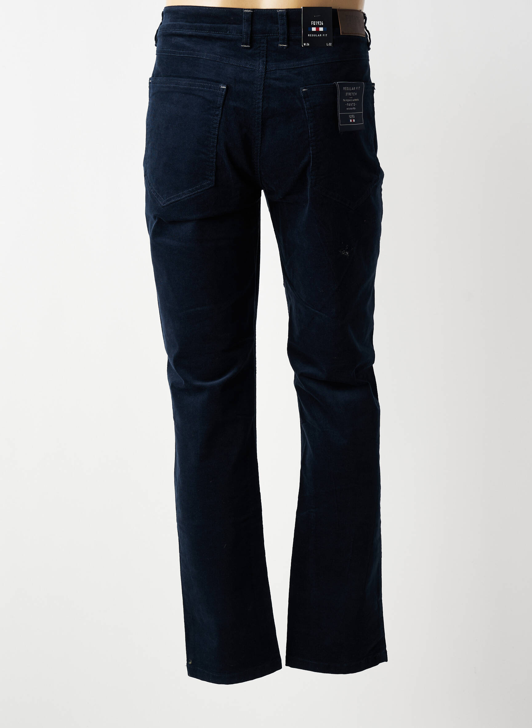 Pantalon droit stretch taille normale bleu FQ1924 homme