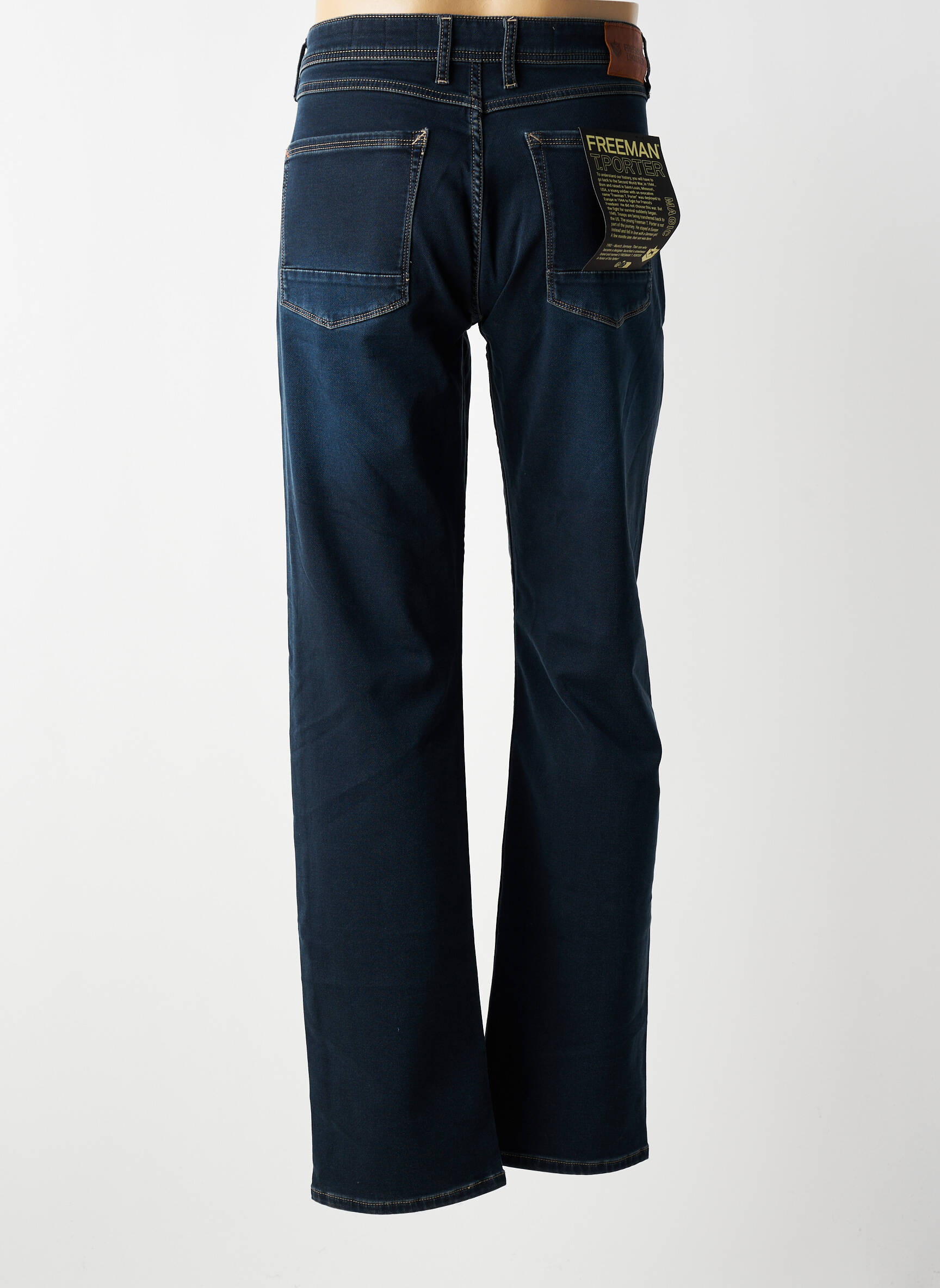 Jeans coupe droite stretch taille normale bleu FREEMAN T.PORTER homme
