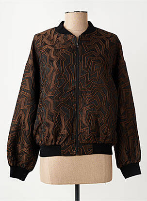 Veste casual fermeture zippée sur le devant marron NÜ femme