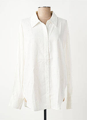 Chemisier coupe droite manches longues blanc KAFFE femme