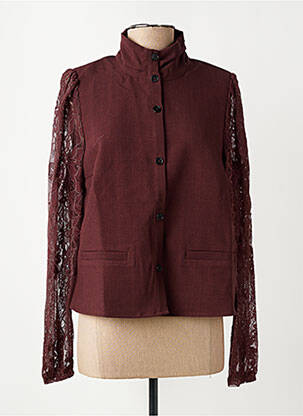 Veste casual poignets boutonnés avec fente marron NÜ femme