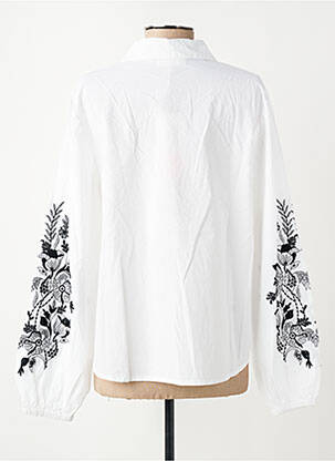 Chemisier coupe droite manches longues blanc CREAM femme