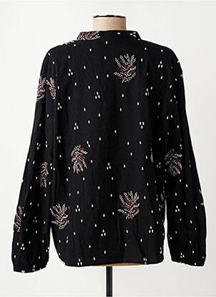 Blouse tissage popeline manches longues noir FRANSA femme
